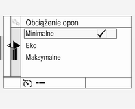 250 Pielęgnacja samochodu Wybrać stronę Nośność opony w Menu informacji o pojeździe? na wyświetlaczu informacyjnym kierowcy 3 106.