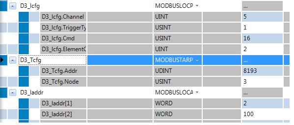 Przykład wypełnienia wartościami struktur. UWAGA!