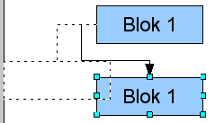 Łączniki Rysując najróżniejsze schematy bardzo często wykorzystujemy do połączenia poszczególnych bloków linii lub strzałek.
