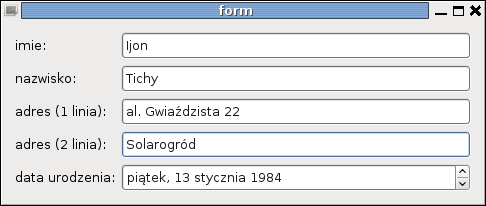 28 2. Tworzenie graficznego interfejsu użytkownika 22 return app. exec(); 23 } W tym miejscu Czytelnikowi należy się pewne wyjaśnienie.