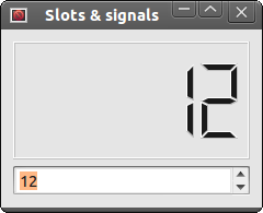 3.2. Sloty i sygnały 41 11 12 layout ->addwidget( lcddisplay); 13 layout ->addwidget( spinbox); 14 15 QObject:: connect( spinbox, SIGNAL( valuechanged( int)), 16 lcddisplay, SLOT( display( int))); 17