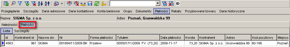 2. Następnie, aby wylistowad należności bądź zobowiązania, należy aktywowad zakładkę Należności. 3.