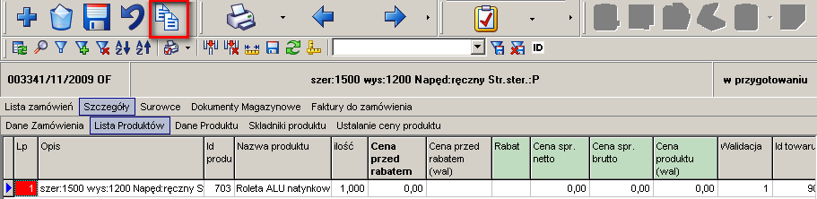 11. Polecenie Klonuj produkt umożliwia wykonanie kopii wybranego produktu celem późniejszej jego