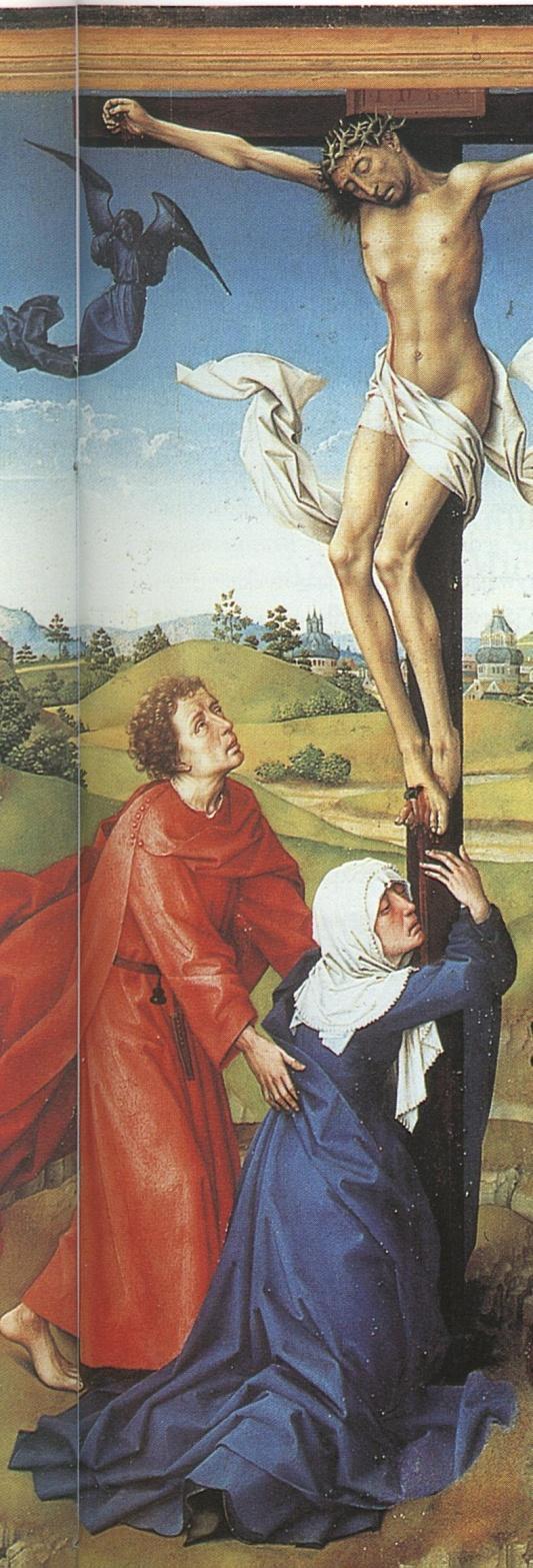 Posłuszeństwo Roger Vander Weyden: Tryptyk Chrystus na krzyżu fragment (ok.