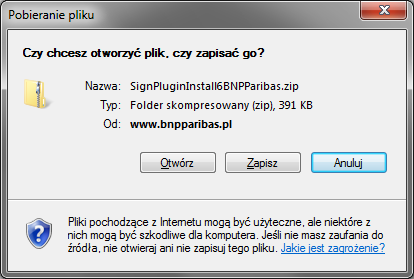 Kliknij "OK", a następnie zapisz plik instalatora na dysku.