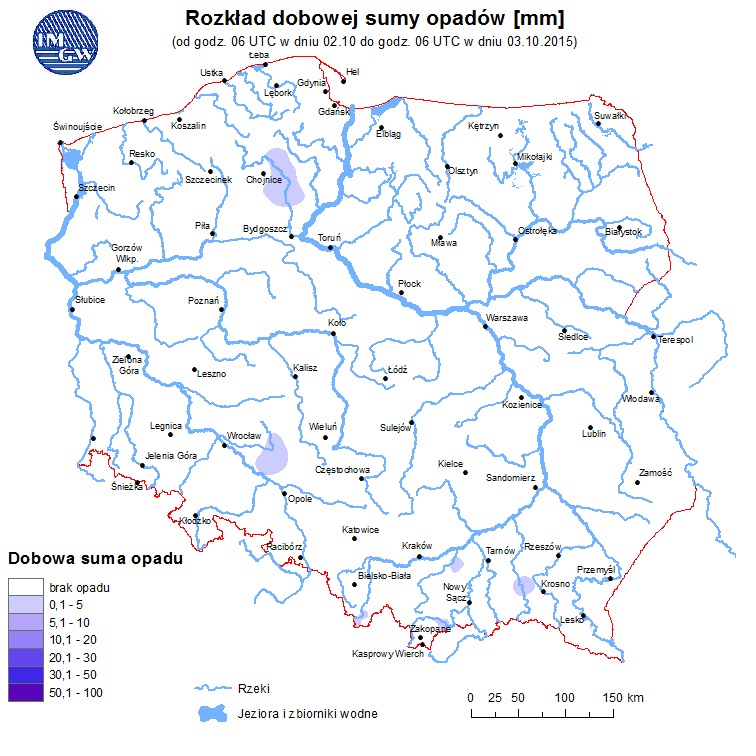 dobowej sumy opadów