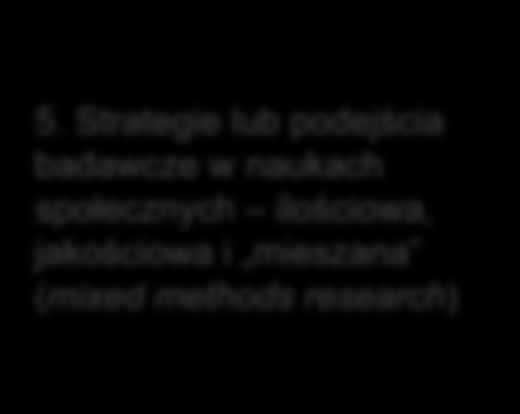 5. Strategie lub podejścia badawcze w naukach społecznych