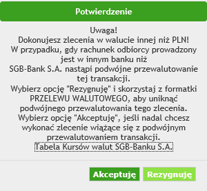 Przelew do ZUS Opcja niedostępna dla ograniczonej funkcjonalności (autoryzacja dyspozycji hasłem stałym) Wybór linku ZUS - 4 składki spowoduje wyświetlenie sekcji umożliwiającej podanie oddzielnych