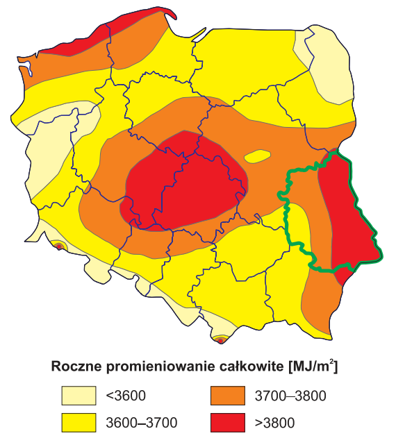 Regionalnego Programu Operacyjnego Województwa Lubelskiego na lata 007-013 W poszczególnych porach roku średnie sumy dziennego usłonecznienia przedstawiają się następująco: wiosną (III V) ~5 godzin,