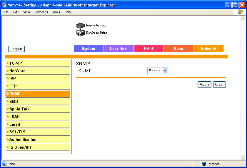 5 Określanie ustawień z użyciem programu PageScope Web Connection SNMP