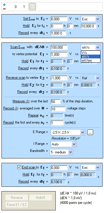 CYCLIC VOLTAMMETRY - WOLTAMPEROMETRIA CYKLICZNA 9. Z menu wybrać Experiment: otworzyć New. Otworzy się okno z wyborem techniki 10.