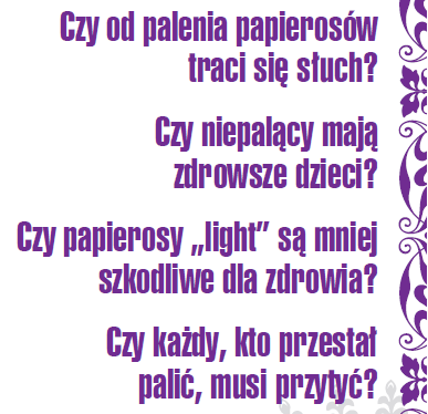 Papierosy 1 Pytania nurtujące palaczy Zagrożenia Skład chemiczny dymu tytoniowego Wpływ łączenia papierosów z