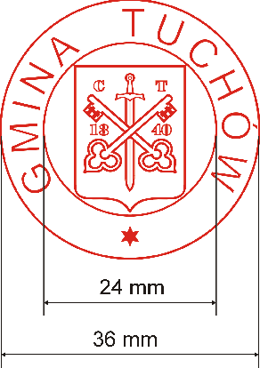 przedstawia wzór nr 6. Wzór nr 6 10. Pieczęć herbowa Gminy Tuchów 1.