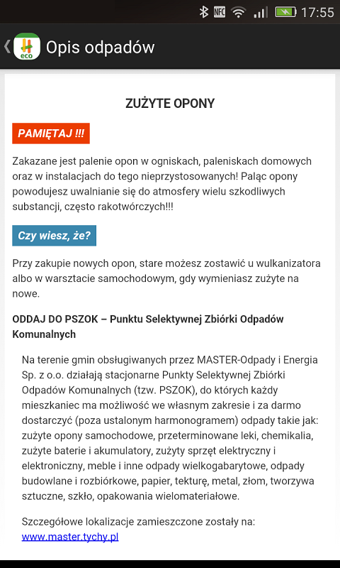 B. Rodzaje odpadów Rodzaje odpadów listę wszystkich typów odpadów komunalnych wraz z