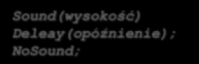 II. Dźwięk w PASCALU Dźwięk w PASCALU Wygenerowanie sygnału dźwiękowego