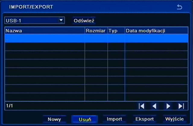 W menu ZAAWANSOWANE USTAWIENIA znajdują się następujące pozycje USTAWIENIA FABRYCZNE, IMPORT/EKSPORT, BLOKOWANIE ADRESÓW, WYJŚCIE. 5.1.