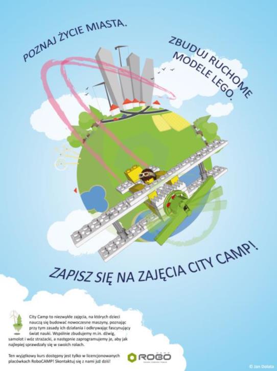 3. CityCAMP WeDo Sekrety nowoczesnego miasta - z LEGO Mindstorms EV3 Dzieci 6-8 lat drugi tydzień ferii 23-27 stycznia 2017 CityCAMP WeDo to niezwykłe zajęcia, na których dzieci nauczą się budować