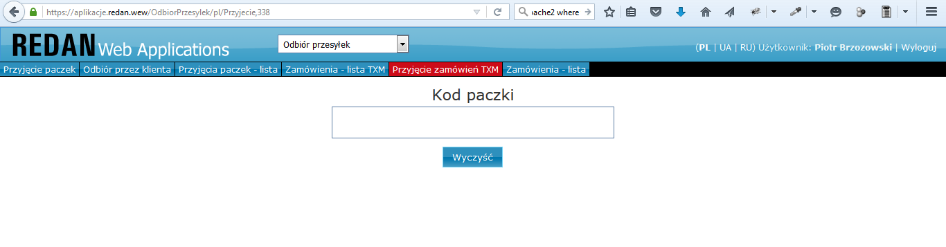 2. Przyjęcie przesyłek przez sklepy TXM Paczki dla zamówień internetowych są dostarczone do sklepu stacjonarnego w torbie z regularnym towarem TXM.