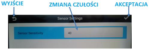 Photo Zmiana czułości czujnika G-sensor Po naciśnięciu telefon i wpisaniu