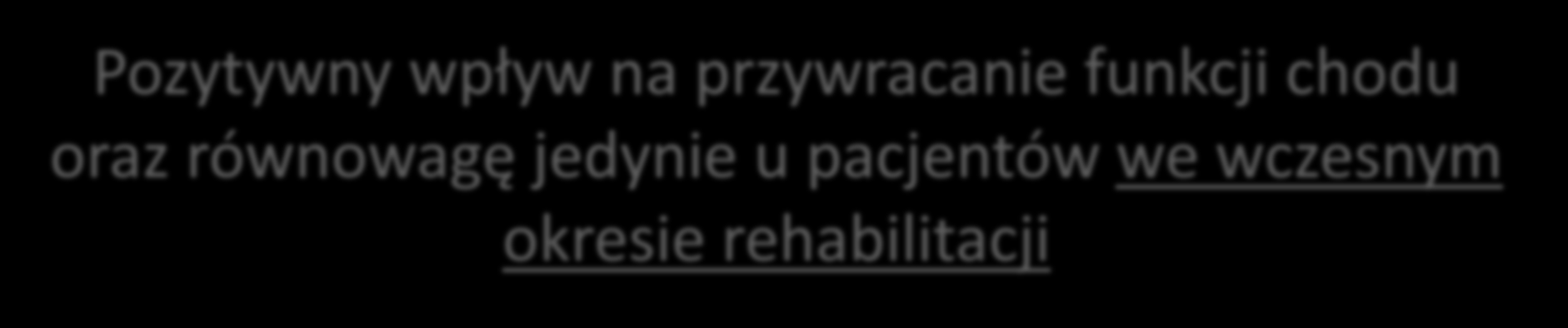 Trening chodu przy pomocy urządzeń elektromechanicznych z elektrostymulacją Pozytywny wpływ na