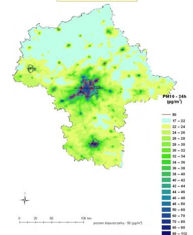 Główne problemy zanieczyszczenia powietrza Pył zawieszony PM10