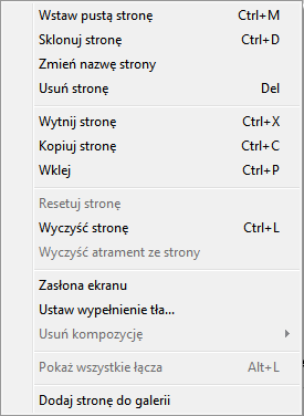 Tworzenie i zarządzanie: Strony Sortownik stron kliknij Inne porady Porady dotyczące elementów menu Wstaw pustą stronę: Dodaje pustą stronę po aktywnej Notatka : można użyć również Dodaj stronę.