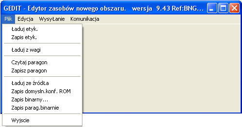 5. Opis programu GEDIT (Programowanie etykiet dla wag PROXIMA) Program GEDIT służy do programowania etykiet oraz paragonów dla wag z serii PROXIMA.