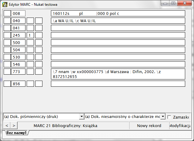 kliknąć polecenie Utwórz rek. dok. niesamoistnego (ang. Create Analytic Record), dostępne w menu pod prawym klawiszem myszy lub w menu rozwijalnym Zobacz Rekord (ang. View Record) por.