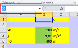 Rysunek 10. Parametry paska przewijania 8. Odkliknij zaznaczenie paska (kliknij w dowolnym miejscu arkusza, aby pozbyć się zaznaczenia z paska przewijania). Wypróbuj jego działanie.