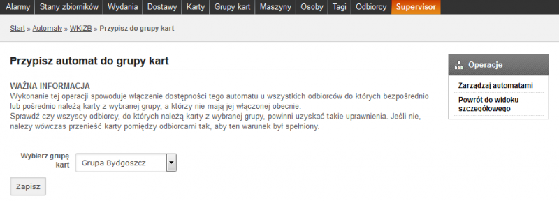 Pojawi się komunikat z pytaniem, czy na pewno przywrócić ten automat. Po wciśnięciu OK, automat zostanie przywrócony. 4.