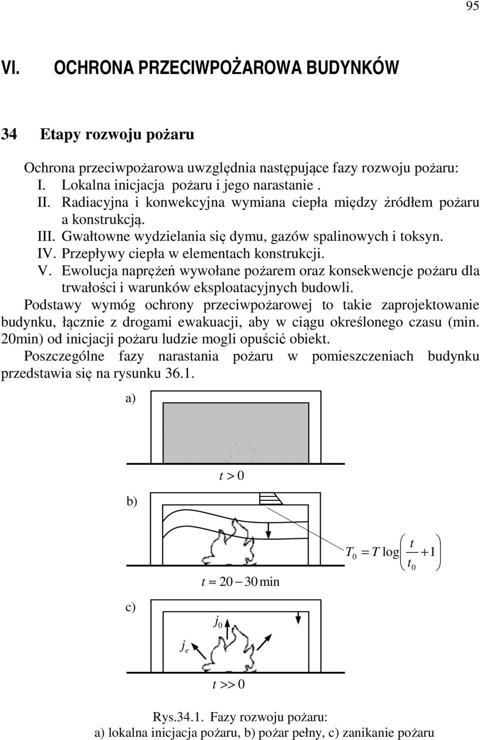 Przpływy ipła w lmtah kostrukji. V. woluja aprężń wywoła pożarm oraz koskwj pożaru dla trwałośi i waruków ksploatayjyh budowli.