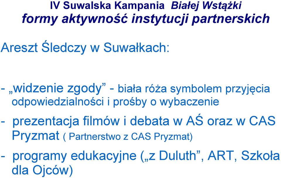 prezentacja filmów i debata w AŚ oraz w CAS Pryzmat (
