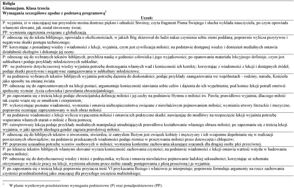 wykładu nauczyciela, po czym opowiada własnymi słowami, jak został stworzony świat; PP: wymienia zagrożenia związane z globalizacją.