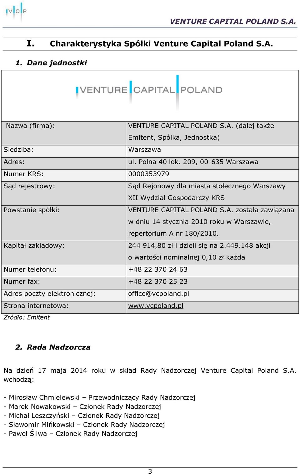 ITAL POLAND S.A. została zawiązana w dniu 14 stycznia 2010 roku w Warszawie, repertorium A nr 180/2010. Kapitał zakładowy: 244 914,80 zł i dzieli się na 2.449.