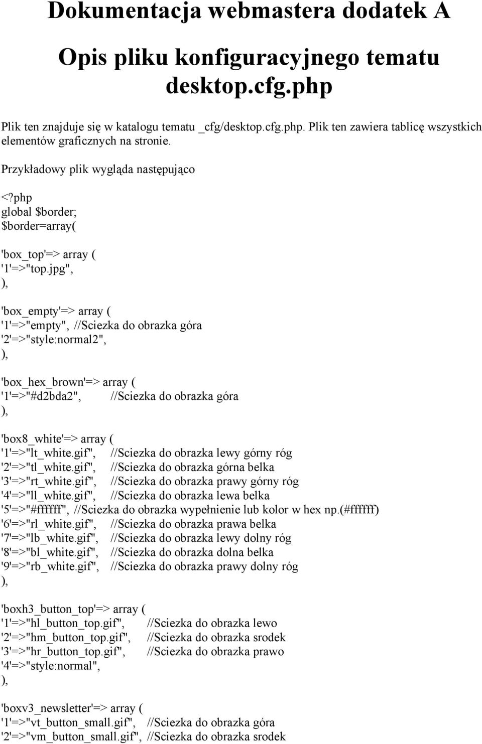 jpg", 'box_empty'=> array ( '1'=>"empty", //Sciezka do obrazka góra '2'=>"style:normal2", 'box_hex_brown'=> array ( '1'=>"#d2bda2", //Sciezka do obrazka góra 'box8_white'=> array ( '1'=>"lt_white.