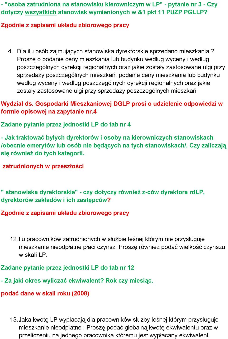 Proszę o podanie ceny mieszkania lub budynku według wyceny i według poszczególnych dyrekcji regionalnych oraz jakie zostały zastosowane ulgi przy sprzedaży poszczególnych mieszkań.