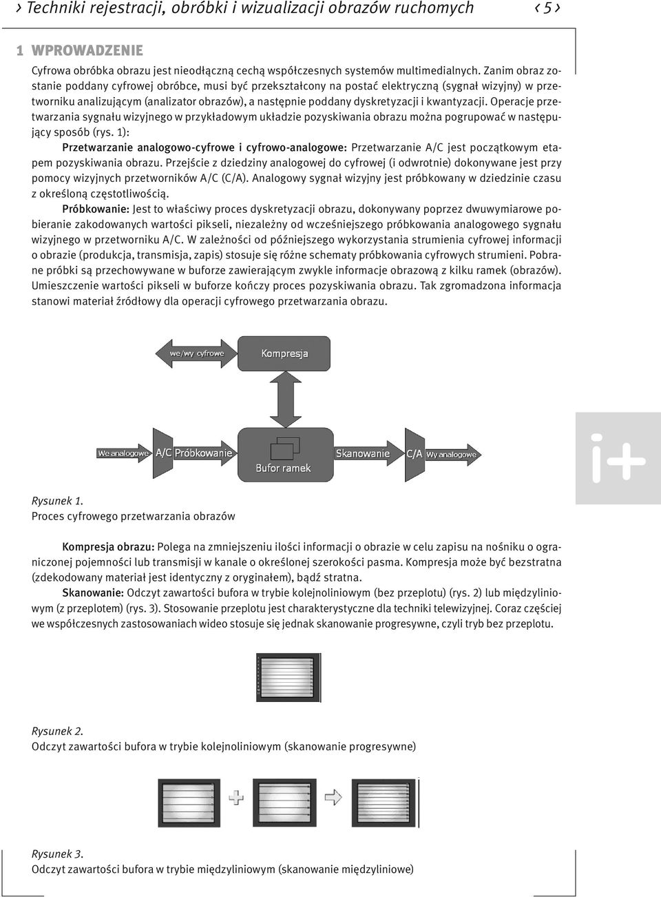 kwantyzacji. Operacje przetwarzania sygnału wizyjnego w przykładowym układzie pozyskiwania obrazu można pogrupować w następujący sposób (rys.