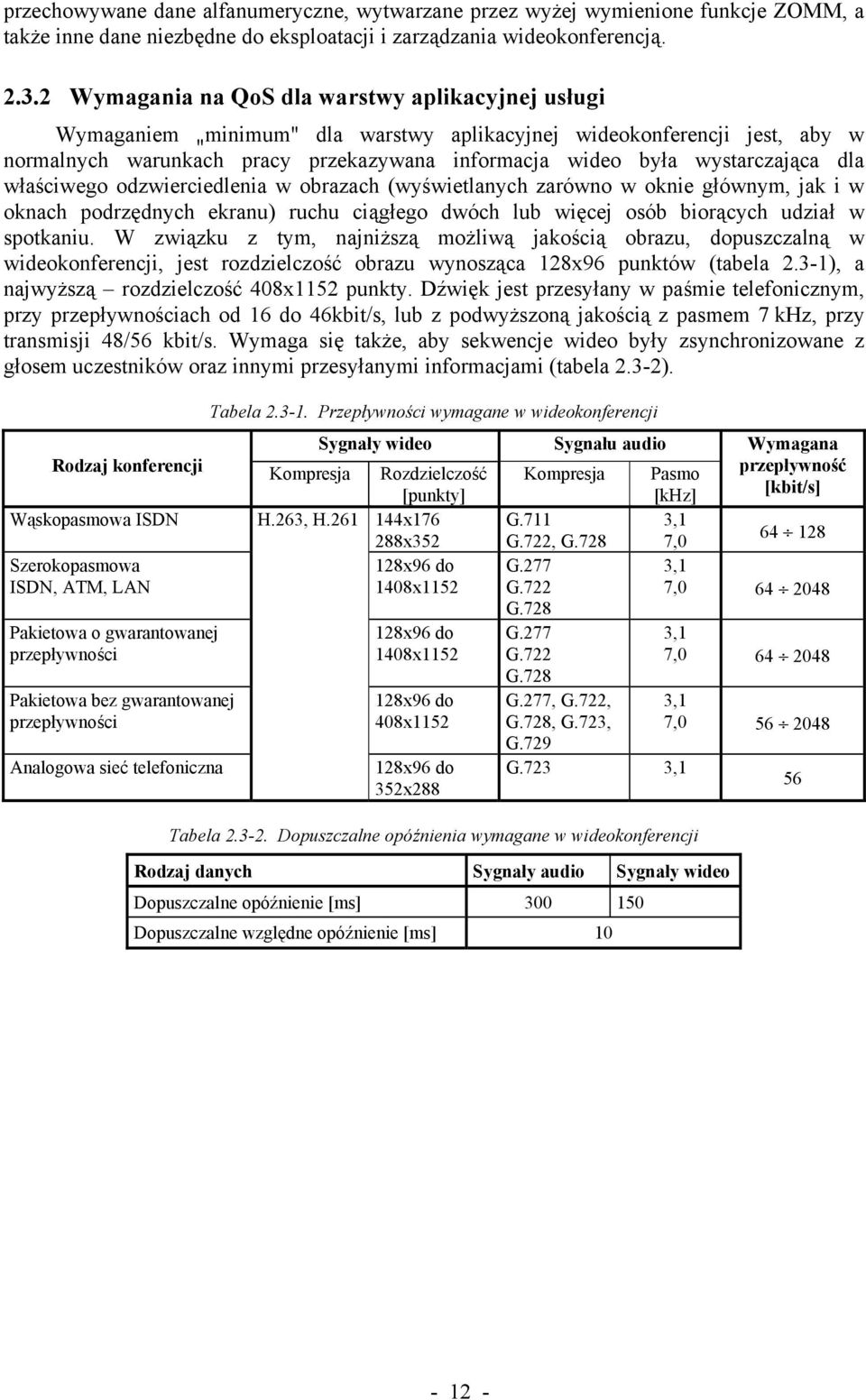 wystarczająca dla właściwego odzwierciedlenia w obrazach (wyświetlanych zarówno w oknie głównym, jak i w oknach podrzędnych ekranu) ruchu ciągłego dwóch lub więcej osób biorących udział w spotkaniu.