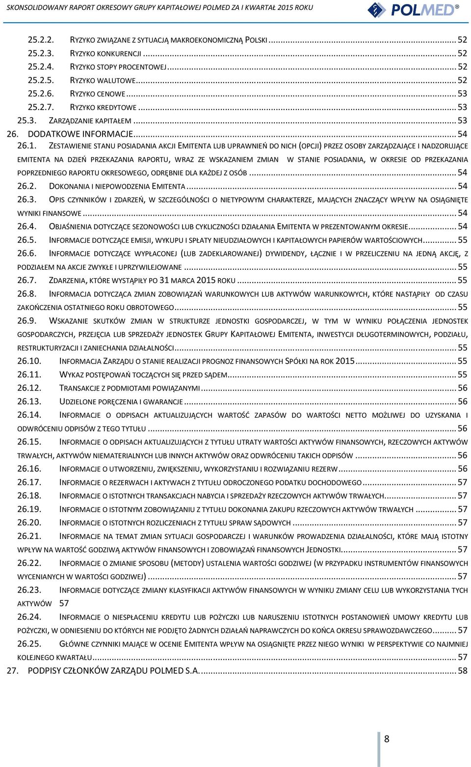 ZESTAWIENIE STANU POSIADANIA AKCJI EMITENTA LUB UPRAWNIEŃ DO NICH (OPCJI) PRZEZ OSOBY ZARZĄDZAJĄCE I NADZORUJĄCE EMITENTA NA DZIEŃ PRZEKAZANIA RAPORTU, WRAZ ZE WSKAZANIEM ZMIAN W STANIE POSIADANIA, W