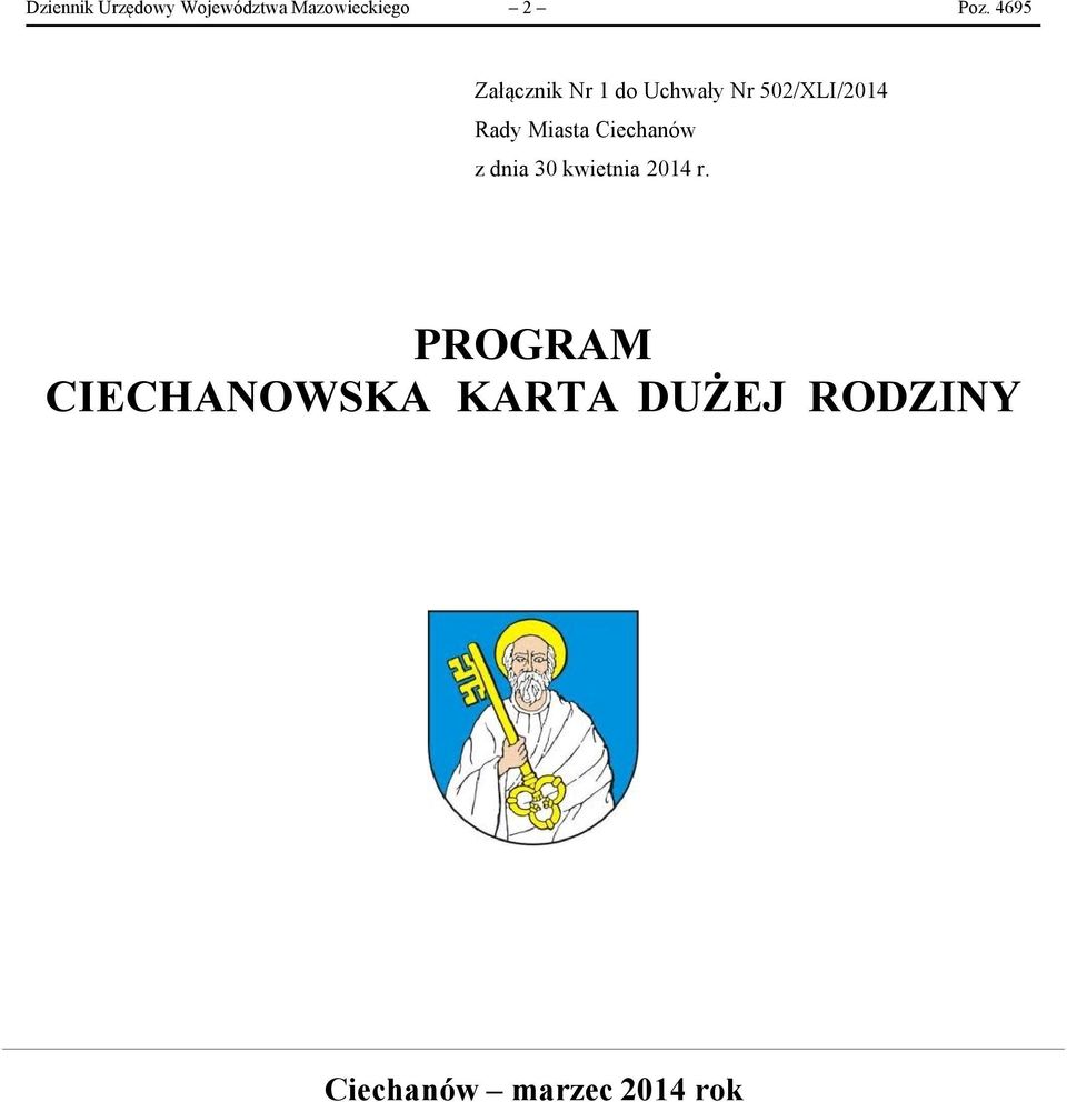 Miasta Ciechanów z dnia 30 kwietnia 2014 r.