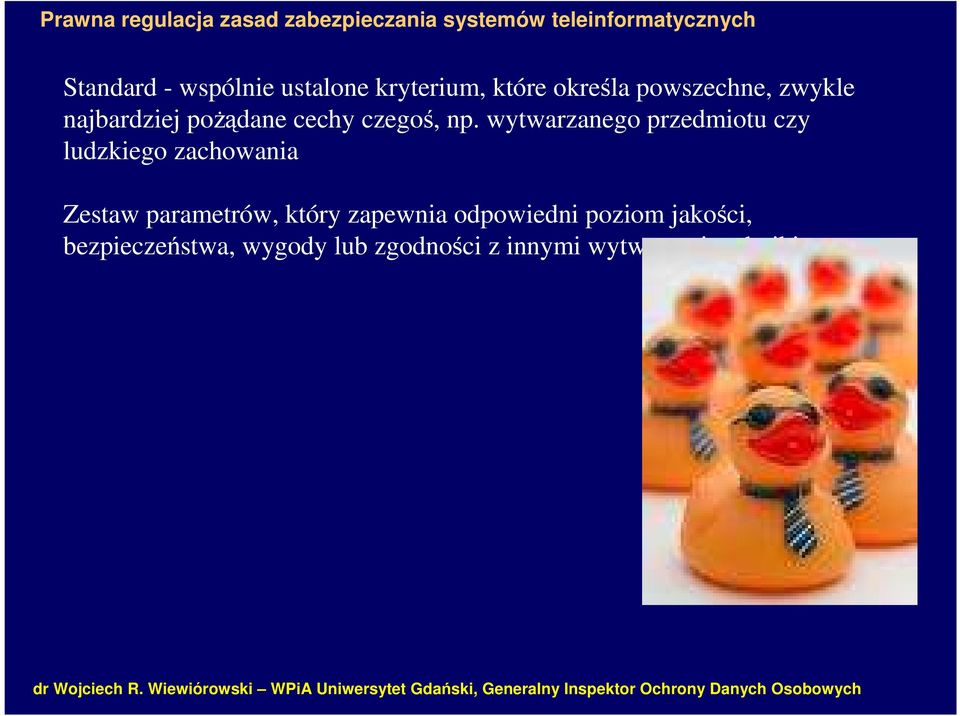 wytwarzanego przedmiotu czy ludzkiego zachowania Zestaw parametrów,