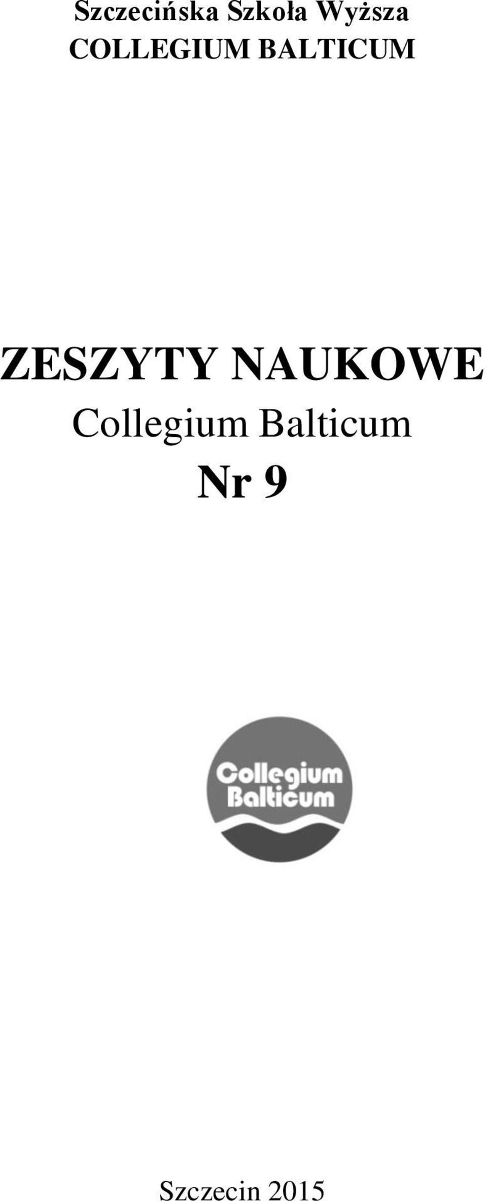 BALTICUM ZESZYTY NAUKOWE