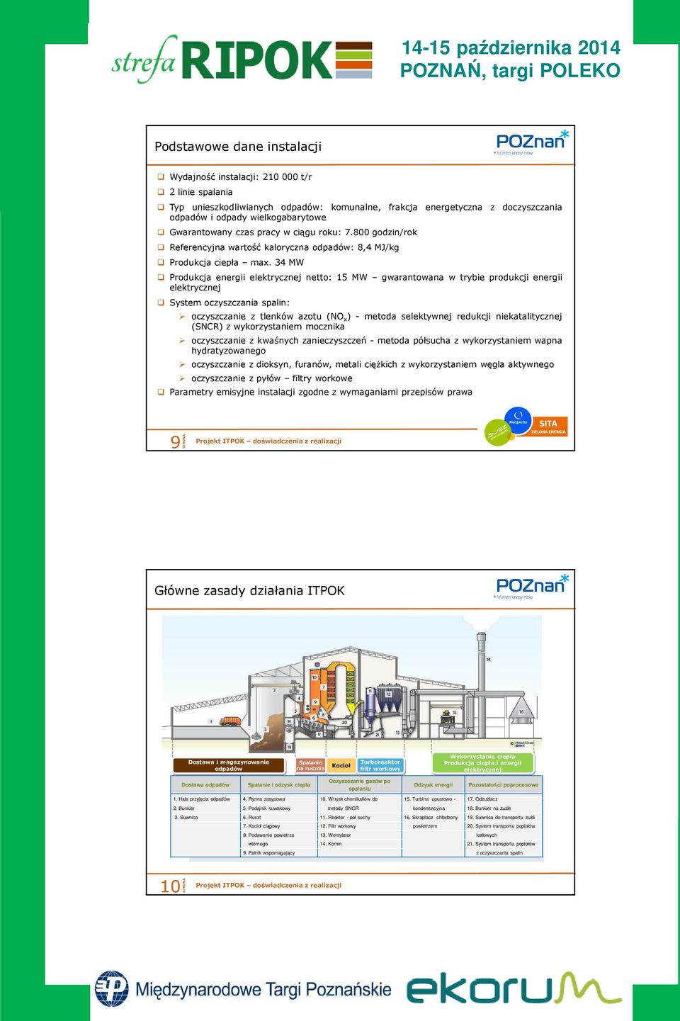 34 MW Produkcja energii elektrycznej netto: 15 MW gwarantowana w trybie produkcji energii elektrycznej System oczyszczania spalin: oczyszczanie z tlenków azotu (NO x ) - metoda selektywnej redukcji