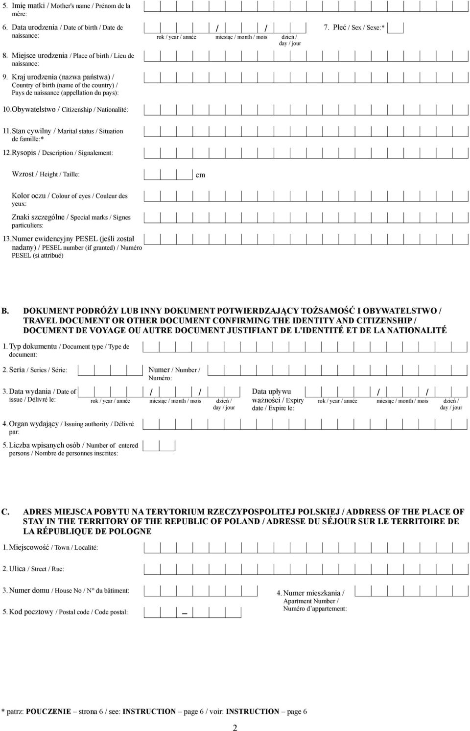 Stan cywilny / Marital status / Situation de famille:* 12.