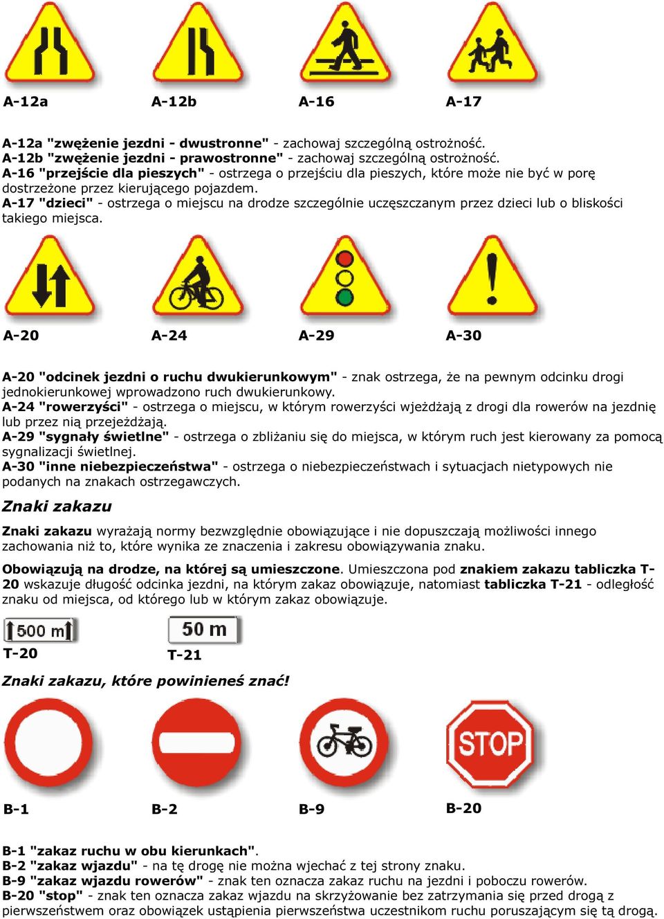 A-17 "dzieci" - ostrzega o miejscu na drodze szczególnie uczęszczanym przez dzieci lub o bliskości takiego miejsca.