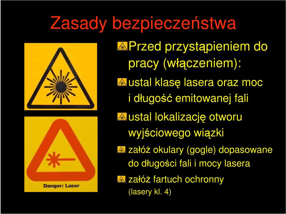 lokalizacj otworu wyj ciowego wi zki za ó okulary (gogle)