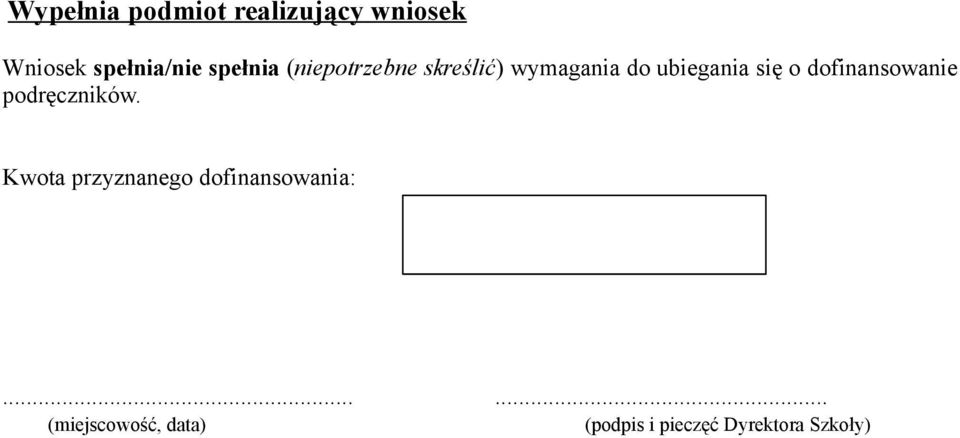 dofinansowanie podręczników.