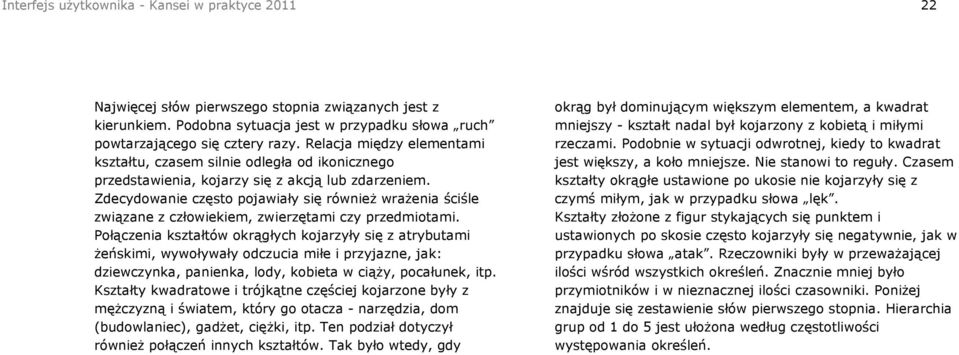 Zdecydowanie często pojawiały się również wrażenia ściśle związane z człowiekiem, zwierzętami czy przedmiotami.