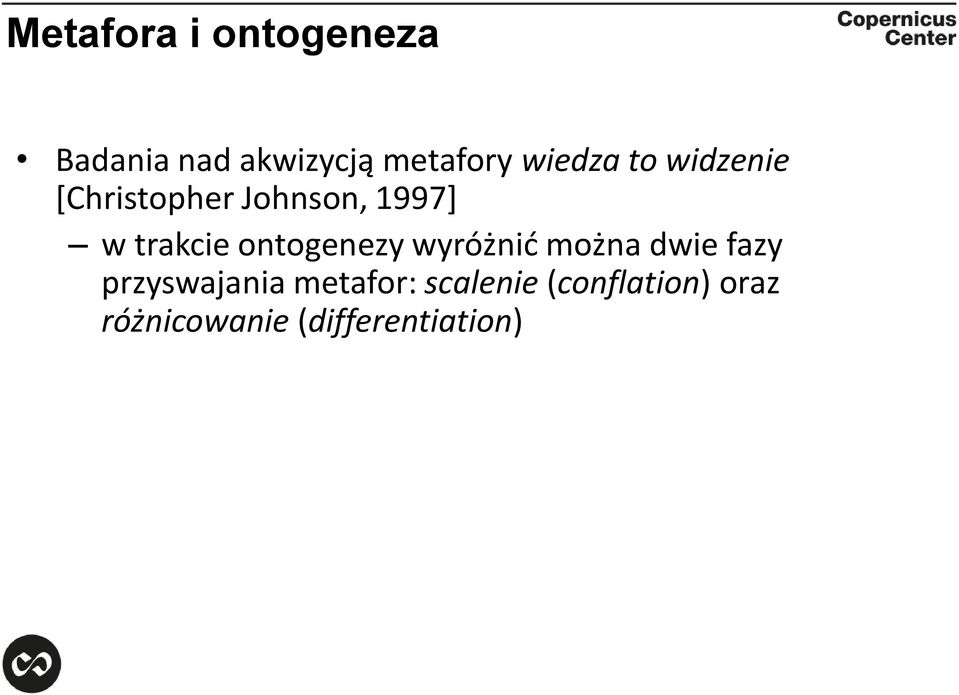 połączone z przyrostem wiedzy (domena widzenia pokrywa się z domeną myślenia; słowo widzę odnosi się zarówno do widzenia, jak i