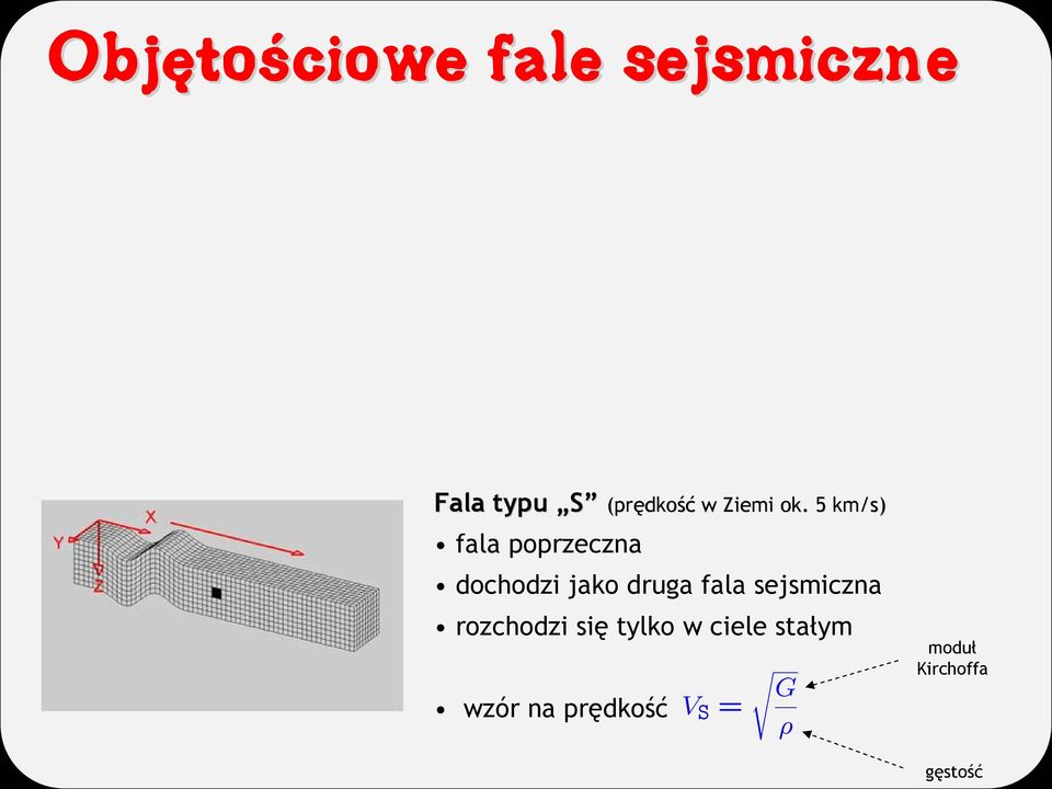 5 km/s) fala poprzeczna dochodzi jako druga fala